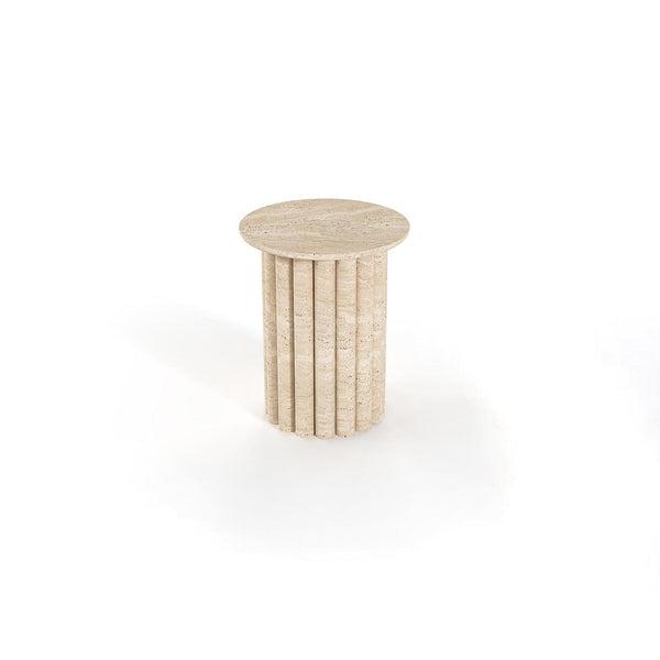 Colonna Travertine End Table