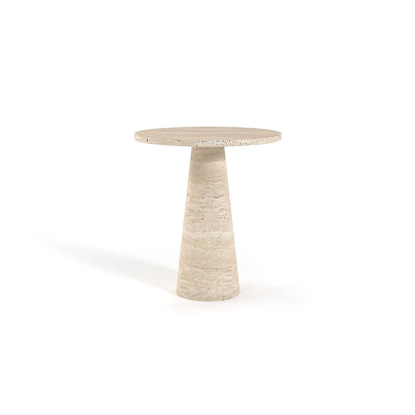 Cone Travertine End Table