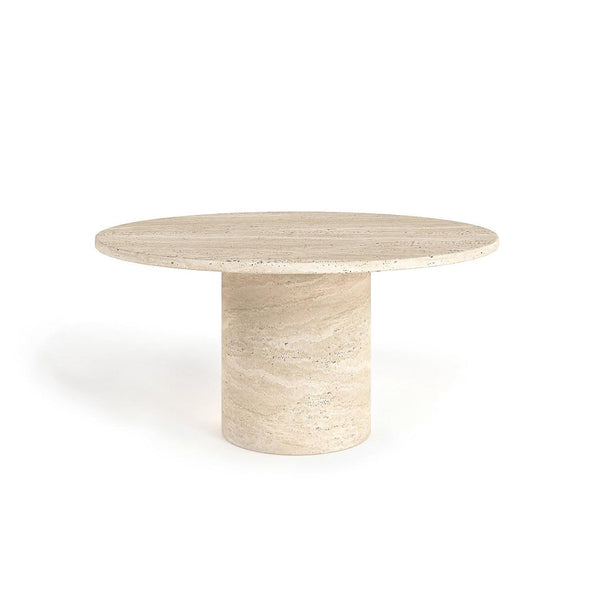 Cylindrical Travertine Coffee Table