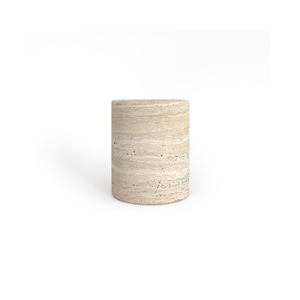 Cylindro Travertine End Table