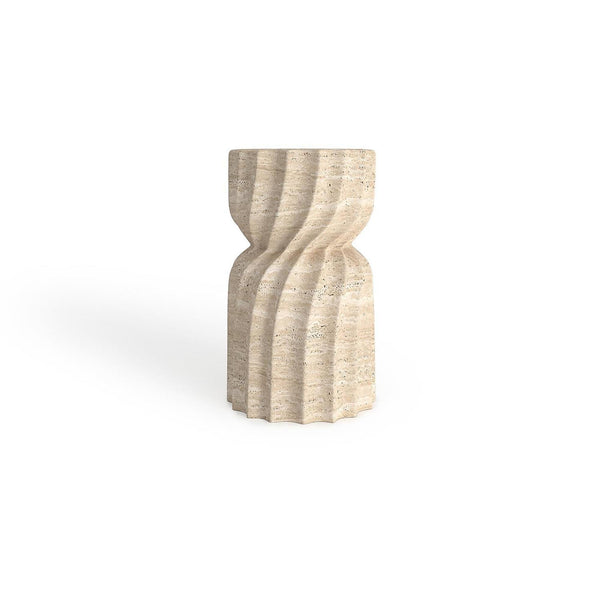 Helix Travertine End Table