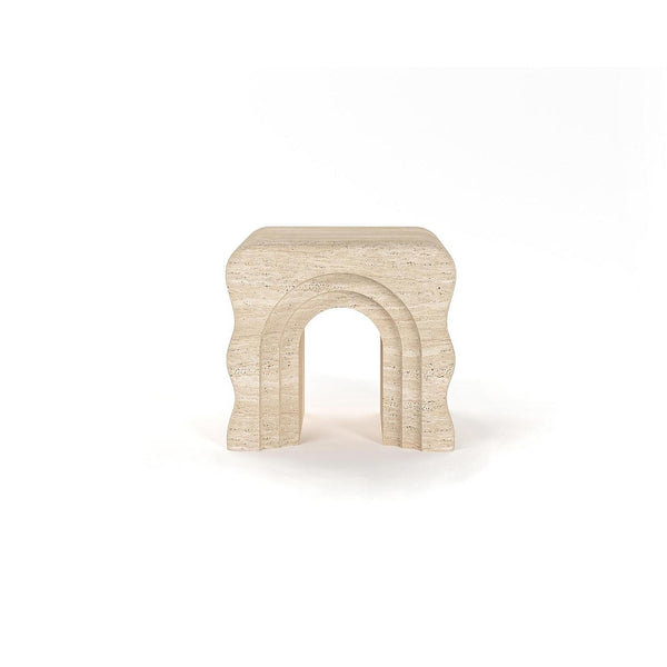 Onda Travertine End Table