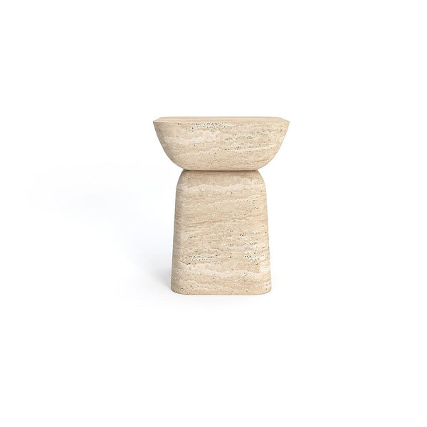 Stonehenge Travertine End Table