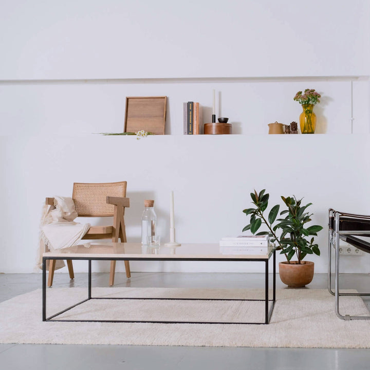 beige marble coffee table