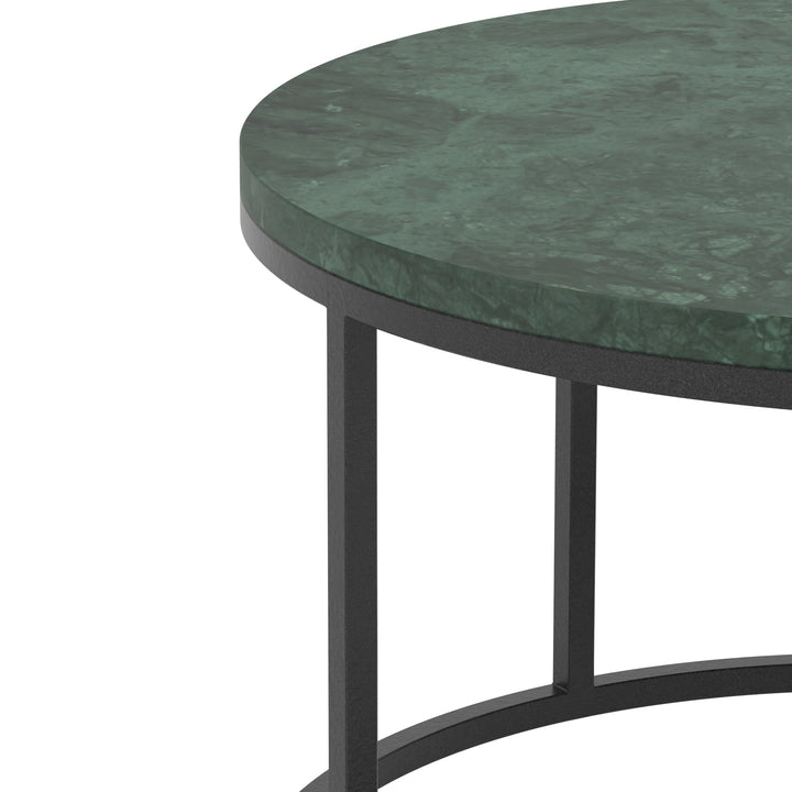 green marble coffee table