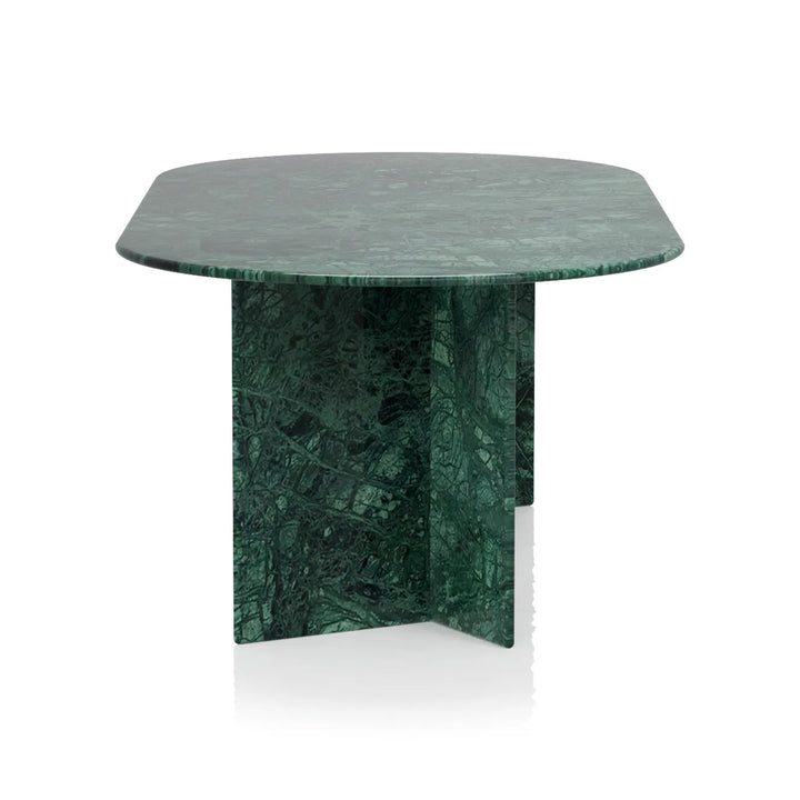 green marble dining table