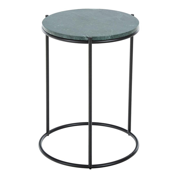 green marble end table