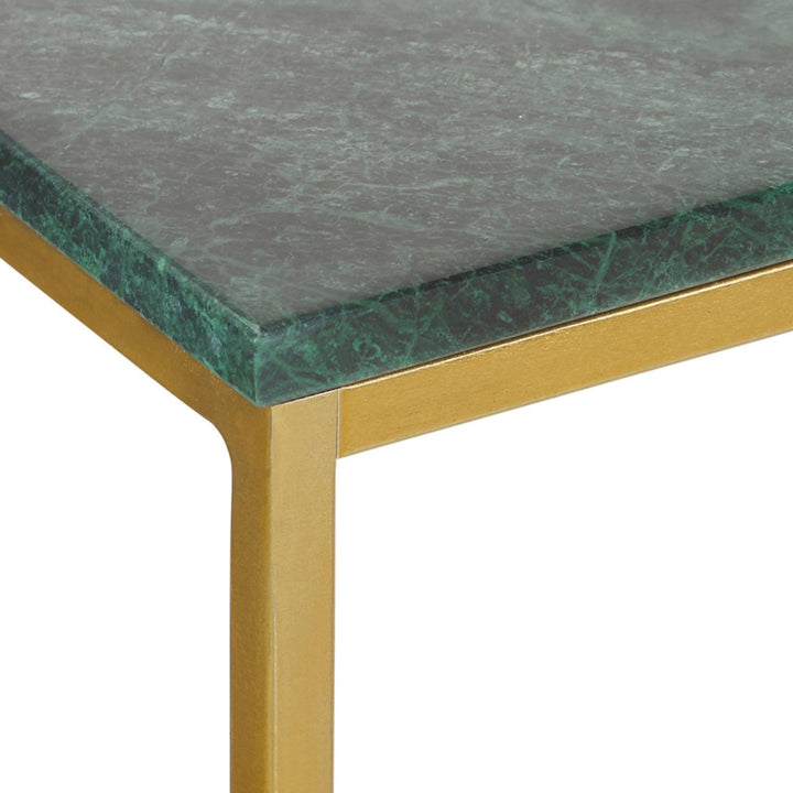 green marble end table