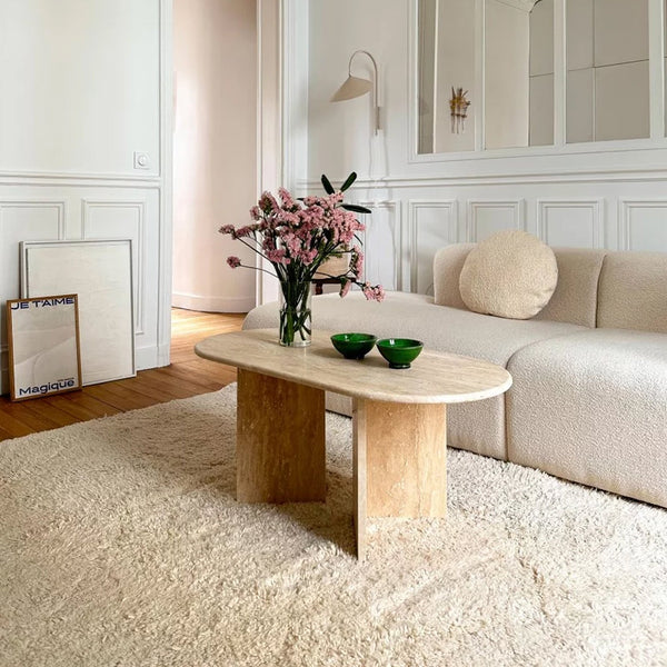 travertine coffee table