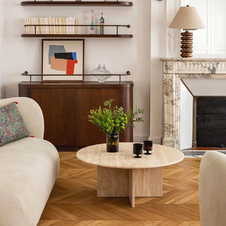 travertine coffee table