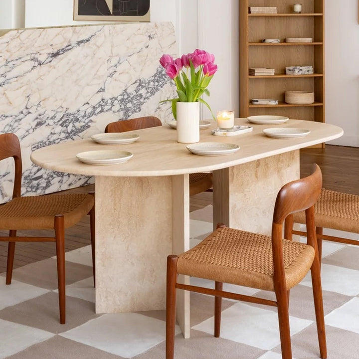 travertine dining table