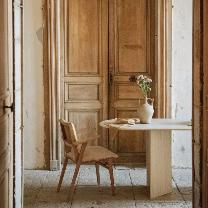 travertine dining table