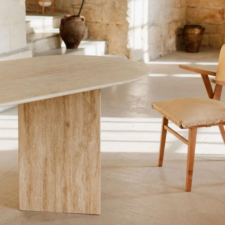 travertine dining table