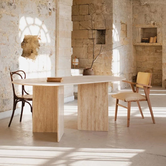 travertine dining table