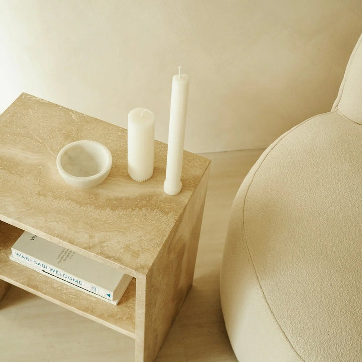 travertine end table