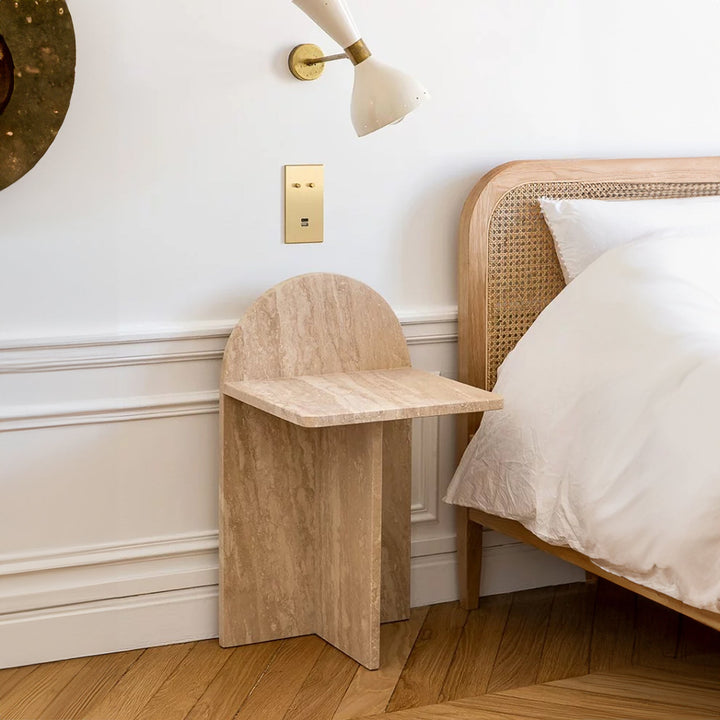 travertine end table