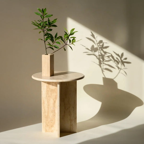 travertine end table