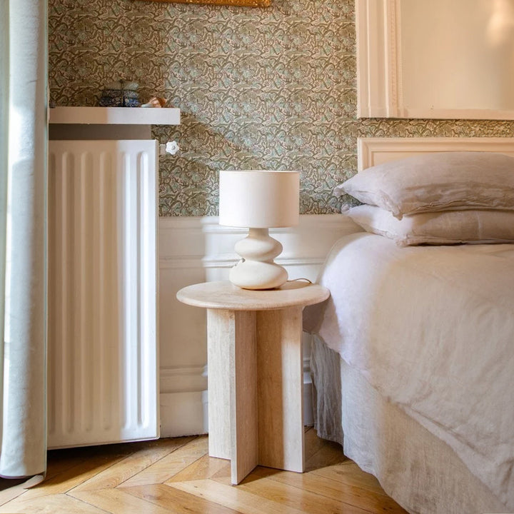 travertine end table