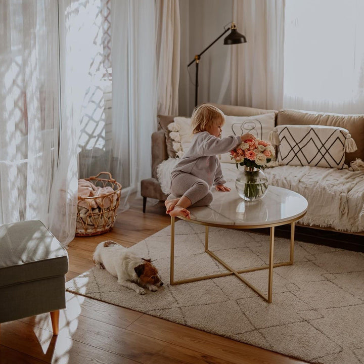 white marble coffee table