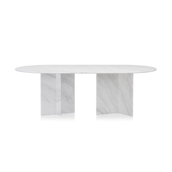 white marble dining table