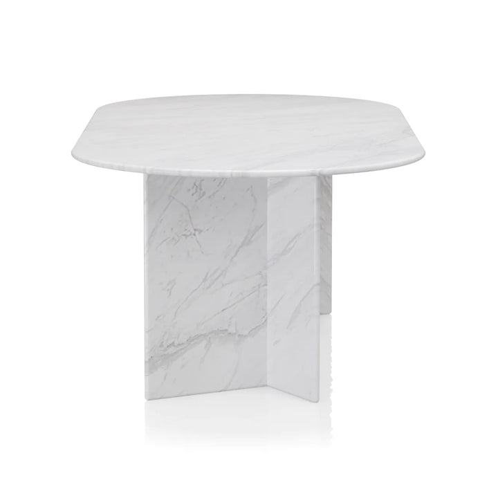 white marble dining table