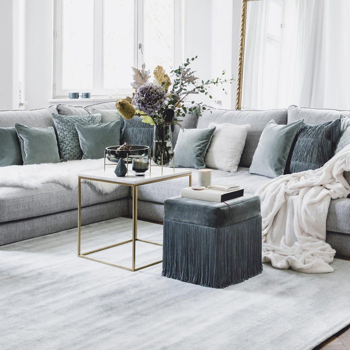 white marble end table