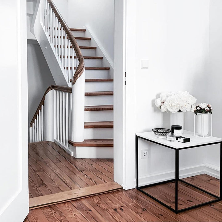 white marble end table