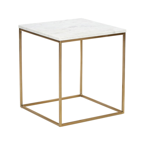 white marble end table