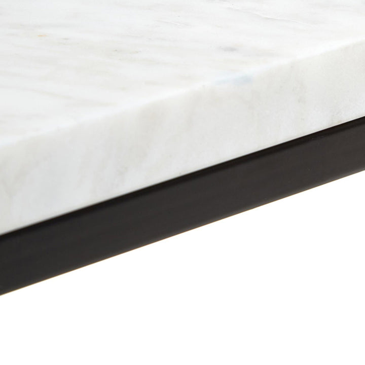 white marble end table