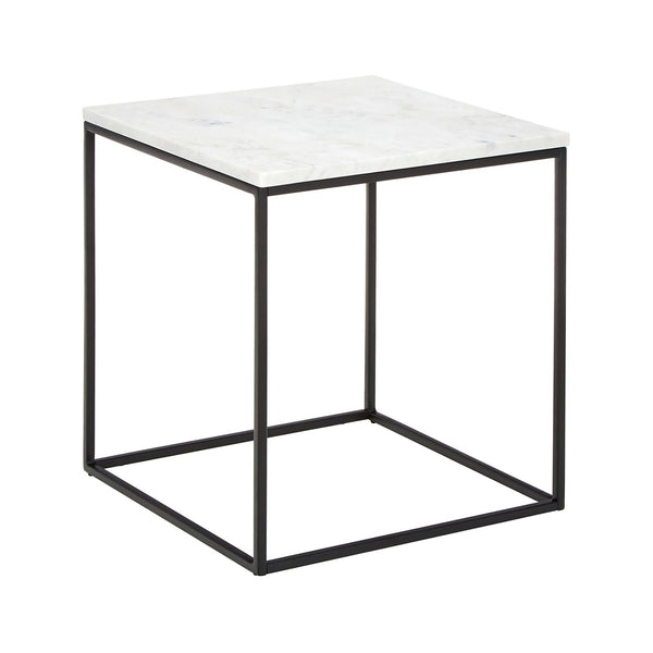 white marble end table