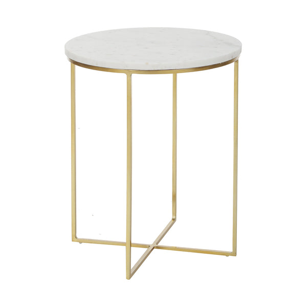 white marble end table